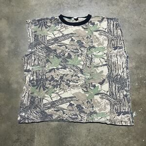 Vintage 80s Realtree Camo USA Cut Off T-Shirt